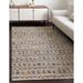 Brown 85 x 0.38 in Area Rug - Union Rustic Johnnesha Geometric Handmade Flatweave Jute/Area Rug in Navy/Cotton/Jute & Sisal | Wayfair