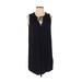 Old Navy Casual Dress - Shift Plunge Sleeveless: Black Solid Dresses - Women's Size Small