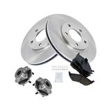 1996-2000 Dodge Grand Caravan Front Brake Pad and Rotor and Wheel Hub Kit - TRQ BKA18269