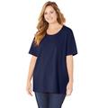 Plus Size Women's Suprema® Ultra-Soft Scoopneck Tee by Catherines in Navy (Size 0X)