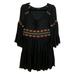 American Eagle Outfitters Dresses | Aeo Embroidered Boho Black Dress Xs 29 | Color: Black | Size: Xs