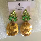 Kate Spade Jewelry | Kate Spade By The Pool Pineapple Statement Studs | Color: Gold/Green | Size: Os