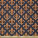 East Urban Home Ambesonne Fleur De Lis Fabric By The Yard, Orange Heraldry Pattern France History Kingdom Royalty Theme, Square | 36 W in | Wayfair