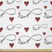 East Urban Home Ambesonne I Love You By The Yard, Hand Writing w/ Infinity Romantic Red Hearts Valentines Day Theme in White | 36 W in | Wayfair