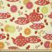 East Urban Home Ambesonne Modern Fabric By The Yard, Teapots & Cup w/ Polka Dots Lime Orange & Strawberry Fruits Display in White | 36 W in | Wayfair