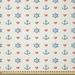 East Urban Home Ambesonne Anchor Fabric By The Yard, Maritime Pattern w/ Sea & Little Red Hearts Romance Love Ocean in White | 36 W in | Wayfair