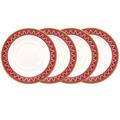 Noritake Crochet Set Of 4 Saucers, 6" Bone China/Ceramic in Gray/Red/White | 0.75 W in | Wayfair 4966-403D