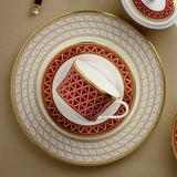 Noritake Crochet Set Of 4 Accent Plates, 9.75" Bone China/Ceramic in Gray/Red/White | 9.75 W in | Wayfair 4966-451D