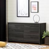 South Shore Lensky 6 Drawer Double Dresser Wood in Black | 31.5 H x 58.5 W x 19 D in | Wayfair 12750