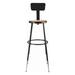 National Public Seating Height Adjustable Stool w/ Back & Round Hardboard Seat Manufactured Wood/Metal in Black | 30 H x 17.5 W x 17.5 D in | Wayfair