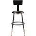 National Public Seating Height Adjustable Stool w/ Back & Round Hardboard Seat Manufactured Wood/Metal in Black | 41.5 H x 14 W x 14 D in | Wayfair