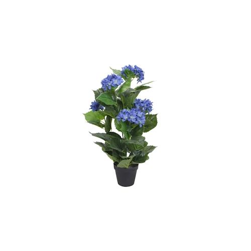 vidaXL Künstliche Hortensie mit Topf 60 cm Blau