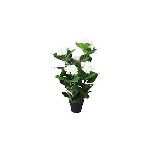 vidaXL Künstliche Hortensie mit Topf 60 cm Weiß