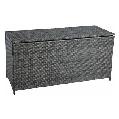 Estexo - Auflagenbox Poly Rattan Kissenbox Gartenbox Aufbewahrungsbox Anthrazit-Grau Image