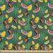 East Urban Home Ambesonne Tropical Fabric By The Yard, Continuous Print Of Exotic Crested Bird Monstera Watermelon Pineapple | 36 W in | Wayfair