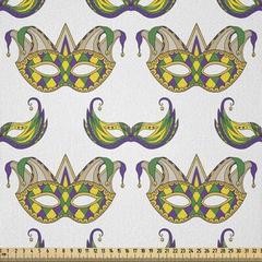 East Urban Home Mardi Gras Fabric By The Yard, Pattern Withs Traditional Carnival Celebration Costume | 36 W in | Wayfair