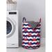 East Urban Home Ambesonne Crabs Laundry Bag, Nautical Maritime Theme Crabs On Striped Background Illustration Print | 19 H x 13 W in | Wayfair
