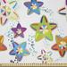 East Urban Home Ambesonne Stars Fabric By The Yard, Colorful Stars w/ Umbrellas On A Dotted Background Cartoon Style Celestial Shapes | Wayfair