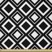 East Urban Home Black & White Fabric By The Yard, Monochrome Background w/ Square Shapes Diagonal Pattern Modern Geometric | 90 W in | Wayfair