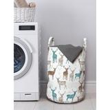 East Urban Home Ambesonne Deer Laundry Bag, Animals w/ Old Text Pattern Christmas Theme Vintage Inspired Illustration | 19 H x 13 W in | Wayfair