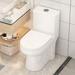 MOHOME Poseidon Compact Dual-Flush Toilet 1.28 GPF Round Comfort Height Floor Mounted One-Piece Toilet in White | Wayfair T-0033