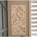 VIMA 4 ft. H x 2 ft. W Leaves Engraved PVC Fence Panel Vinyl in White | 48 H x 24 W x 0.375 D in | Wayfair C2X409WH0012