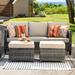 Bay Isle Home™ Grano 4 Piece Rattan Sofa Seating Group w/ Cushions Synthetic Wicker/All - Weather Wicker/Wicker/Rattan in Gray | Outdoor Furniture | Wayfair