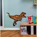 Trinx Dinosaur T-rex Decal, Dinosaur T-rex Sticker, Dinosaur T-rex Wall Decal Vinyl, Glass in Orange/Gray/Brown | 33 H x 46 W in | Wayfair