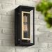 Possini Euro Double Box 15 1/2" Black and Brass Outdoor Wall Light