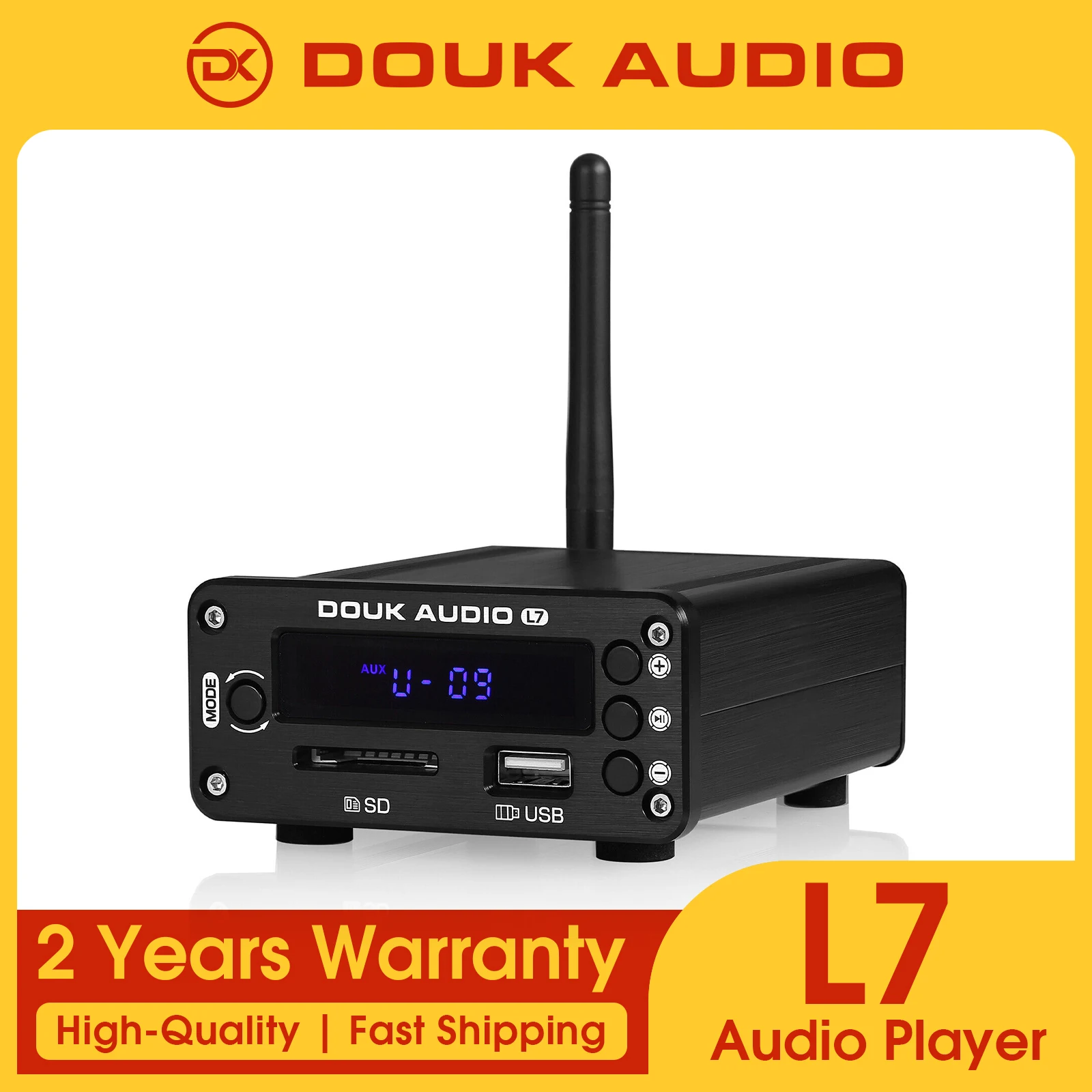 Douk Audio HiFi Bluetooth 5.0 décodeur APE lecteur Audio de musique sans perte Mini préamplificateur prend en charge u-disk SD FM Radio