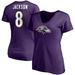 Women's Fanatics Branded Lamar Jackson Purple Baltimore Ravens Player Icon Name & Number V-Neck T-Shirt