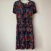 Lularoe Dresses | Lularoe Floral Amelia Dress | Color: Blue/Red | Size: L