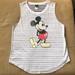 Disney Tops | Disney Sleeveless Mickey Tank Top With Stripes | Color: Gray/White | Size: Xxl