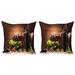 East Urban Home Ambesonne Wine Throw Pillow Cushion Cover Pack Of 2, Glasses Of Red & White Drink Served Grapes French Gourmet Tasting | Wayfair