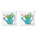 East Urban Home Ambesonne Floral Throw Pillow Cushion Cover Pack Of 2 | 18 H x 18 W x 0.04 D in | Wayfair C7E1AB17652746FF951AB89B81CB0849