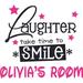 Design W/ Vinyl Laughter Smile Quote Quotes Cartoon Customized Wall Decal - Custom Personalized Name | 8 H x 10 W in | Wayfair zoe 674a
