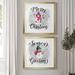 The Holiday Aisle® Snowman Merry Christmas - 2 Piece Textual Art Print Set Paper, Solid Wood in Gray/Green/Pink | 30.5 H x 61 W x 1.5 D in | Wayfair