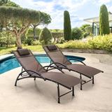 Arlmont & Co. Aswell 65.35" Long Reclining Single Chaise w/ Cushions Metal | 32.48 H x 26.97 W x 65.35 D in | Outdoor Furniture | Wayfair