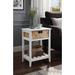 Longshore Tides Accent End Table w/ 1 Drawer & 1 Shelf Wood in White/Brown | 24 H x 18 W x 13 D in | Wayfair ACC7FA1EA6044BFCA087CD6B20DB25D5