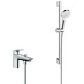 Hansgrohe - Pack Logis Mitigeur bain/douche C2 monotrou avec cartouche à 2 vitesses + Set de douche