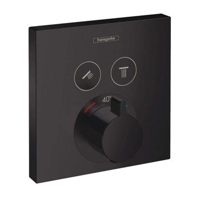 ShowerSelect Fertigmontageset 15763670 Unterputz-Thermostat, für 2 Verbraucher, mattschwarz