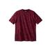 Men's Big & Tall Shrink-Less™ Lightweight Crewneck T-Shirt by KingSize in Red Marble (Size 2XL)