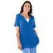 Plus Size Women's Split-Neck Henley Thermal Tee by Woman Within in Bright Cobalt (Size 22/24) Shirt