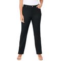 Plus Size Women's Sateen Stretch Pant by Catherines in Black (Size 26 WP)