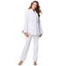 Plus Size Women's Ten-Button Pantsuit by Roaman's in White (Size 14 W)