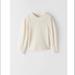 Zara Shirts & Tops | Nwt Zara Kids Pleated Feathered Top In Ecru | Color: Cream/Red/White | Size: 12g