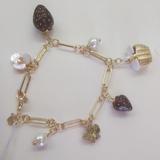 Kate Spade Jewelry | Kate Spade New Picnic Charm Bracelet | Color: Gold/White | Size: 7-1/2"