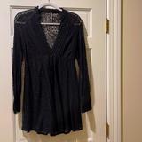 Free People Dresses | Free People Long Sleeve Black Lace Dress | Color: Black | Size: 4