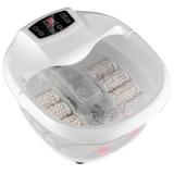 Costway Foot Spa Tub with Bubbles and Electric Massage Rollers for Home Use-White