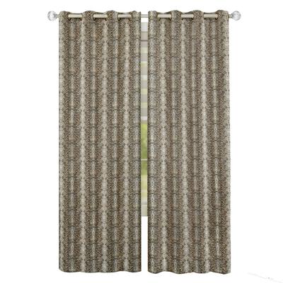 Wide Width Python Grommet Window Curtain Panel by Achim Home Décor in Brown Gold (Size 52
